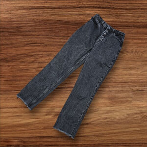 Abercrombie & Fitch Black Wash Ultra High Rise Straight Button Fly Jeans